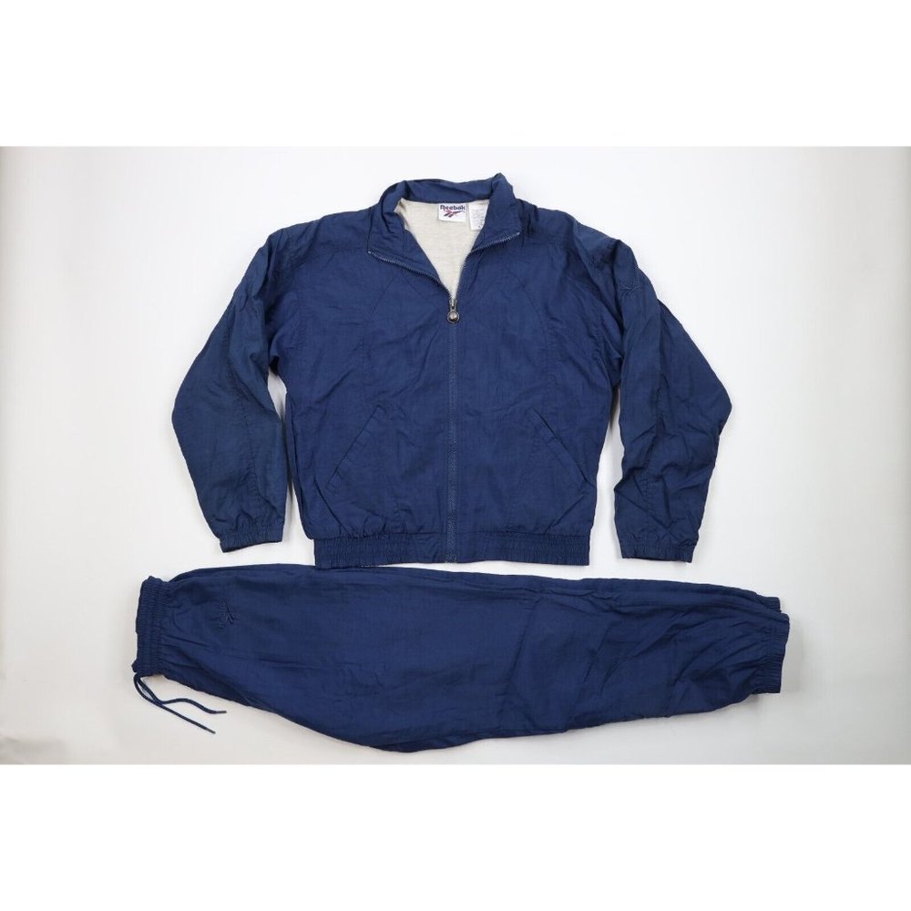 Vintage 90s Reebok Womens Small Spell Out 2 Piece Lined Windbreaker Track Suit
